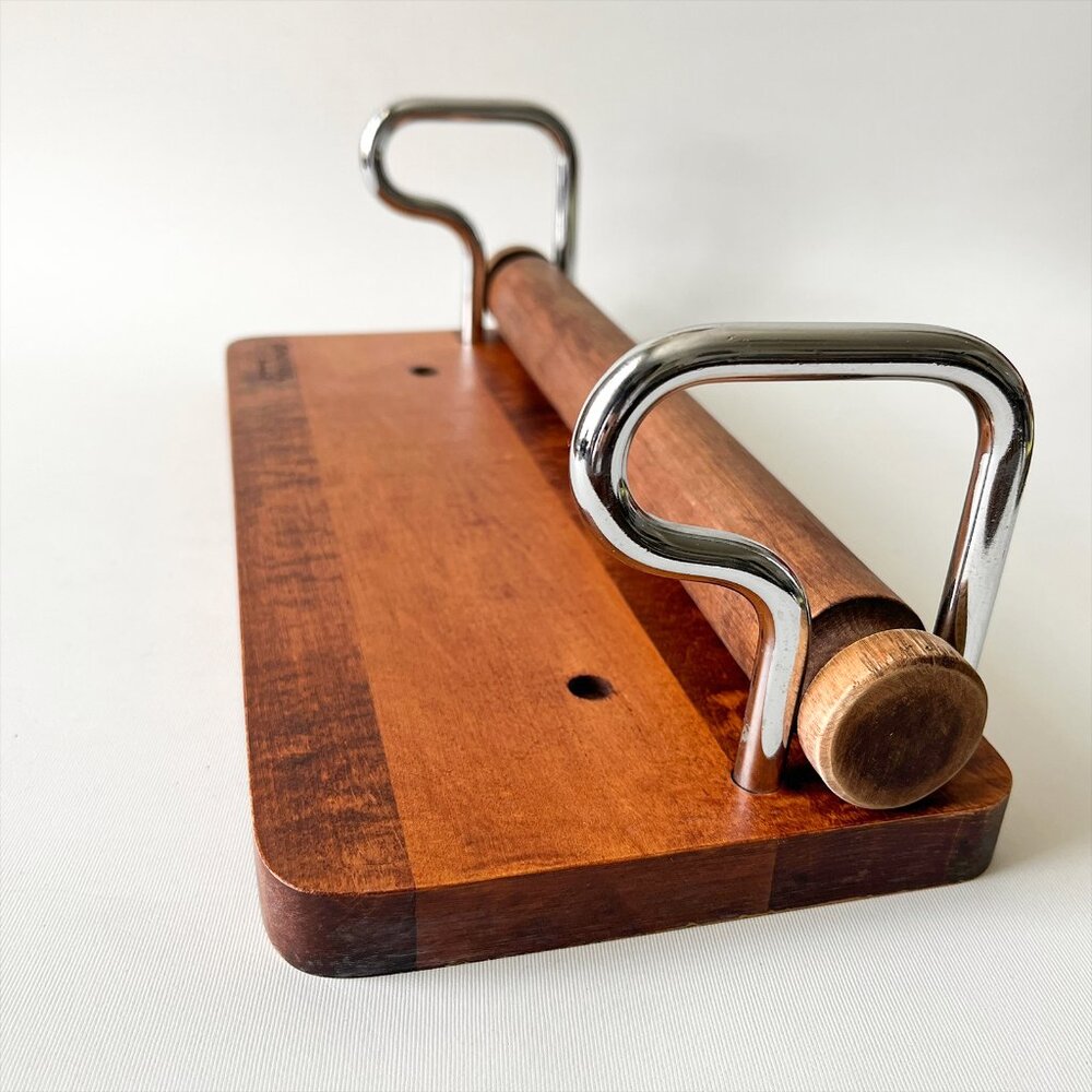 Vtg Baribocraft Dimension André Morin Wood Paper Towel Holder MCM Canada Maple